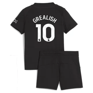 Manchester City Barn Bortatröja 2025/26 Jack Grealish 10 Kortärmad Fotbollsställ med Shorts