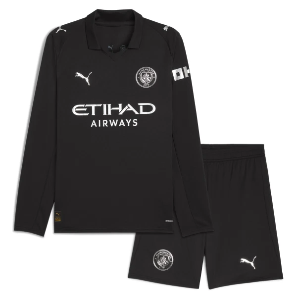 Manchester City Barn Bortatröja 2025/26 Långärmad Fotbollsställ med Shorts