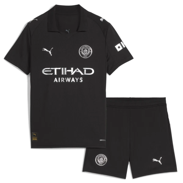 Manchester City Bortatröja 2025/26 Barn Kortärmad Fotbollsställ med Shorts