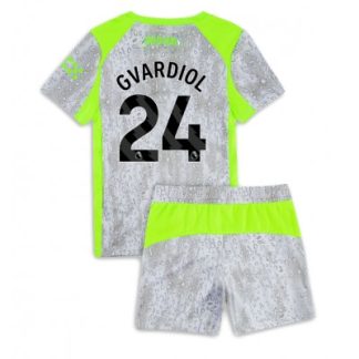 Manchester City Tredjeställ 2025/26 Barn Joško Gvardiol #24 Kortärmad Fotbollströja + Shorts