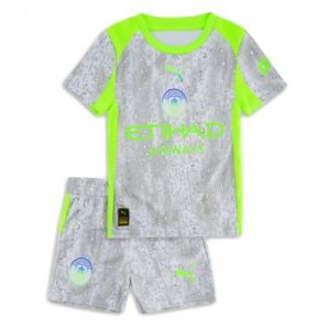 Manchester City Tredjeställ 2025/26 Barn Kortärmad Fotbollströja + Shorts