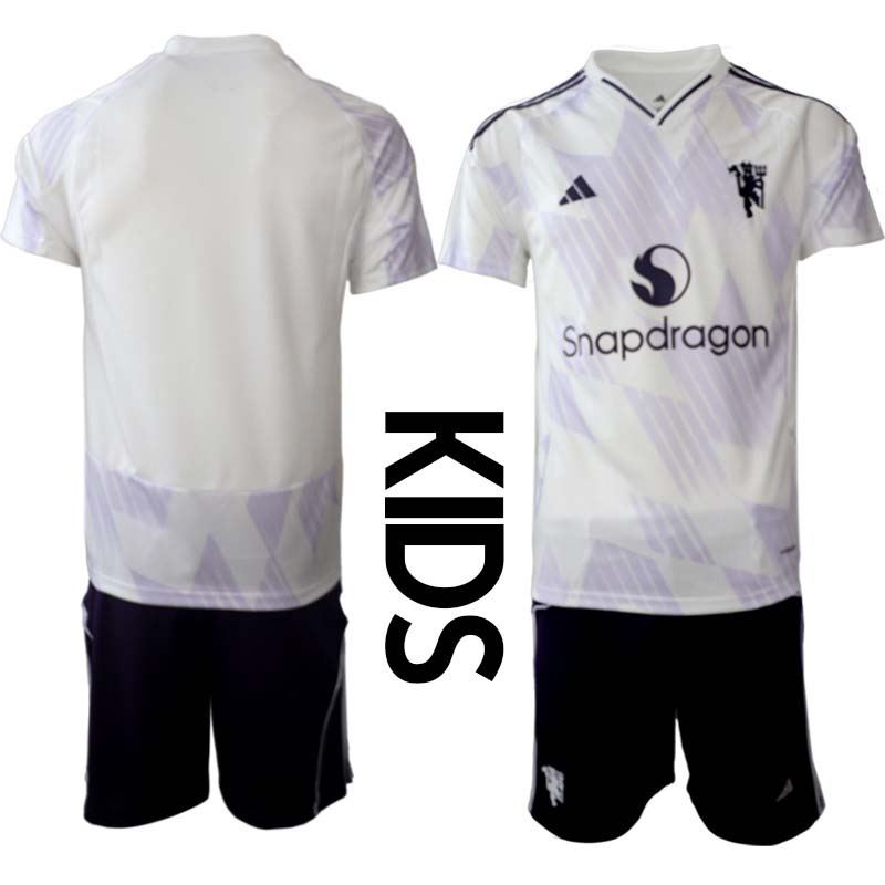 Manchester United Barn Bortaställ 2025/26 – Kortärmad Fotbollströja + Shorts 1 Manchester United Barn Bortaställ 2025/26 Kortärmad Tröja + Shorts