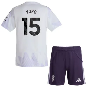 Manchester United Barn Bortaställ 2025/26 – Leny Yoro 15 – Kortärmad Fotbollströja + Shorts
