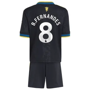 Manchester United Barn Tredjeställ 2025/26 – Bruno Fernandes 8 – Kortärmad Fotbollströja + Shorts