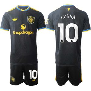 Manchester United Barn Tredjeställ 2025/26 Matheus Cunha 10 Kortärmad Tröja + Shorts