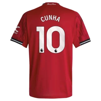 Manchester United Herr Hemmatröja 2025/26 – Matheus Cunha 10 – Kortärmad Fotbollströja