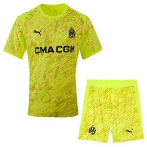 Olympique de Marseille Barn Gul Målvaktsdräkt 2025/26 – Kortärmad Fotbollsställ med Shorts