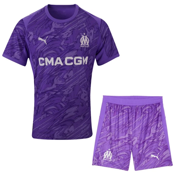 Olympique de Marseille Barn Lila Målvaktsdräkt 2025/26 – Kortärmad Fotbollsställ med Shorts 1 Olympique de Marseille Barn Lila Målvaktsdräkt 2025/26 – Kortärmad Fotbollsställ med Shorts