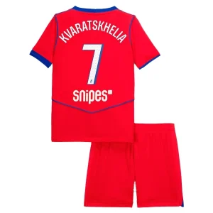 Paris Saint-Germain Barn Tredjeställ 2025/26 – Khvicha Kvaratskhelia 7 – Kortärmad Fotbollströja + Shorts