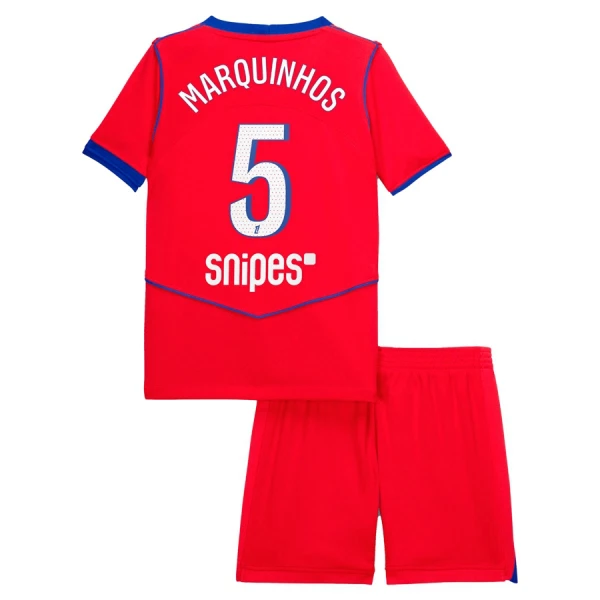 Paris Saint-Germain Barn Tredjeställ 2025/26 – Marquinhos 5 – Kortärmad Fotbollströja + Shorts Paris Saint-Germain Barn Tredjeställ 2025/26 – Marquinhos 5 – Kortärmad Fotbollströja + Shorts