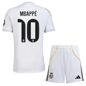Real Madrid Barn Hemmaställ 2025/26 – Kylian Mbappé 10 – Kortärmad Fotbollsställ med Shorts