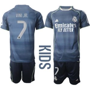 Real Madrid Bortaställ Barn 2025/26 – Vinicius Junior 7 – Kortärmad Fotbollströja + Shorts