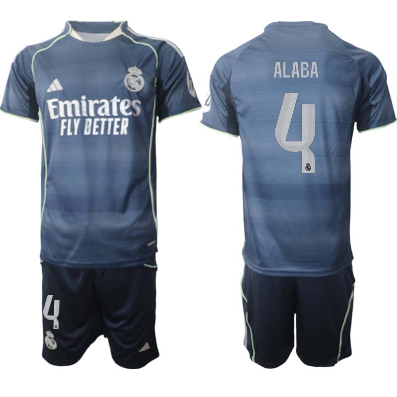 Real Madrid Bortaställ Herr 2025/26 – David Alaba 4 – Kortärmad Fotbollströja + Shorts