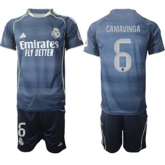 Real Madrid Bortaställ Herr 2025/26 – Eduardo Camavinga 6 – Kortärmad Fotbollströja + Shorts