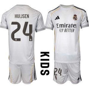 Real Madrid Hemmaställ Barn 2025/26 – Dean Huijsen 24 – Kortärmad Fotbollströja + Shorts