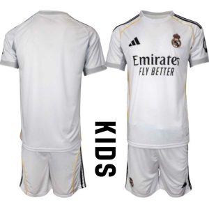 Real Madrid Hemmaställ Barn 2025/26 – Kortärmad Fotbollströja + Shorts