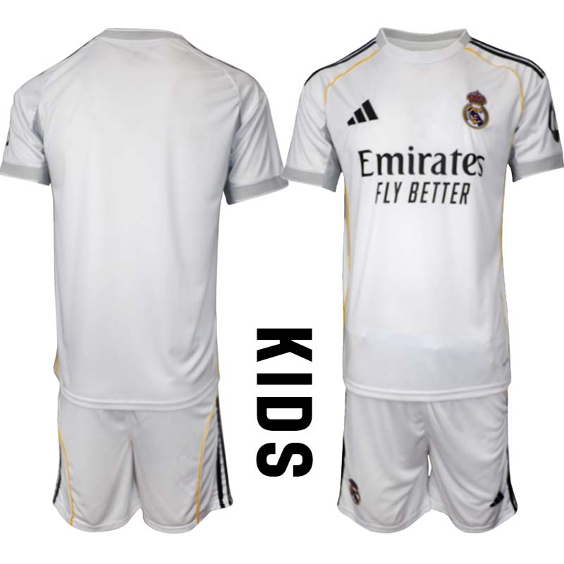 Real Madrid Hemmaställ Barn 2025/26 – Kortärmad Fotbollströja + Shorts
