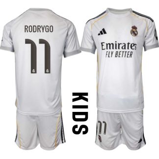 Real Madrid Hemmaställ Barn 2025/26 – Rodrygo 11 – Kortärmad Fotbollströja + Shorts