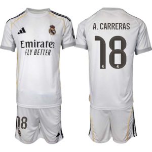Real Madrid Hemmaställ Herr 2025/26 – Álvaro Carreras 18 – Kortärmad Fotbollströja + Shorts