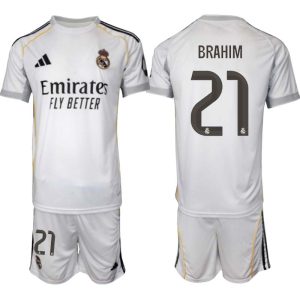 Real Madrid Hemmaställ Herr 2025/26 – Brahim Díaz 21 – Kortärmad Fotbollströja + Shorts