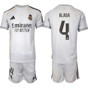 Real Madrid Hemmaställ Herr 2025/26 – David Alaba 4 – Kortärmad Fotbollströja + Shorts