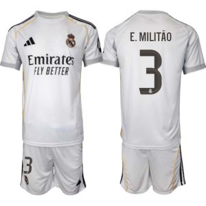 Real Madrid Hemmaställ Herr 2025/26 – Éder Militão 3 – Kortärmad Fotbollströja + Shorts