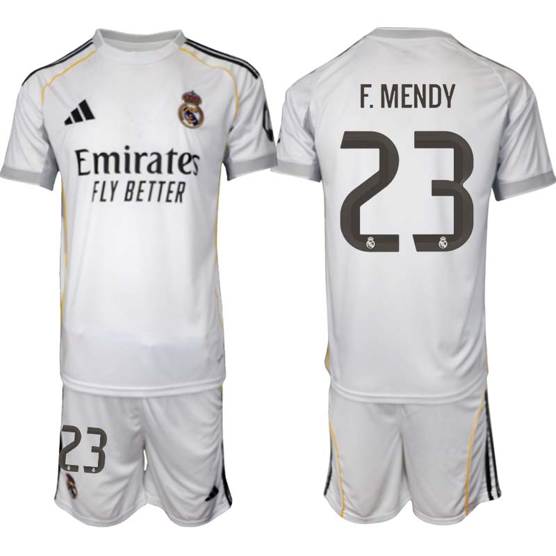 Real Madrid Hemmaställ Herr 2025/26 – Ferland Mendy 23 – Kortärmad Fotbollströja + Shorts