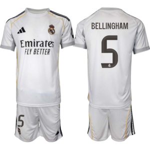 Real Madrid Hemmaställ Herr 2025/26 – Jude Bellingham 5 – Kortärmad Fotbollströja + Shorts
