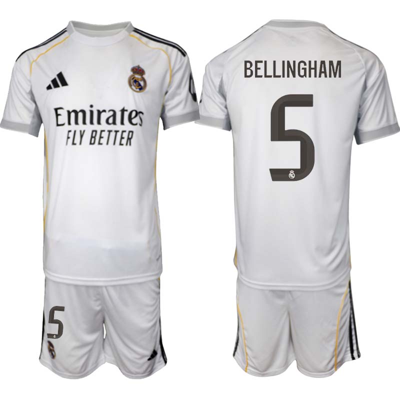 Real Madrid Hemmaställ Herr 2025/26 – Jude Bellingham 5 – Kortärmad Fotbollströja + Shorts 1 Real Madrid Hemmaställ Herr 2025/26 – Jude Bellingham 5 – Kortärmad Fotbollströja + Shorts