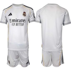 Real Madrid Hemmaställ Herr 2025/26 Kortärmad Fotbollströja + Shorts
