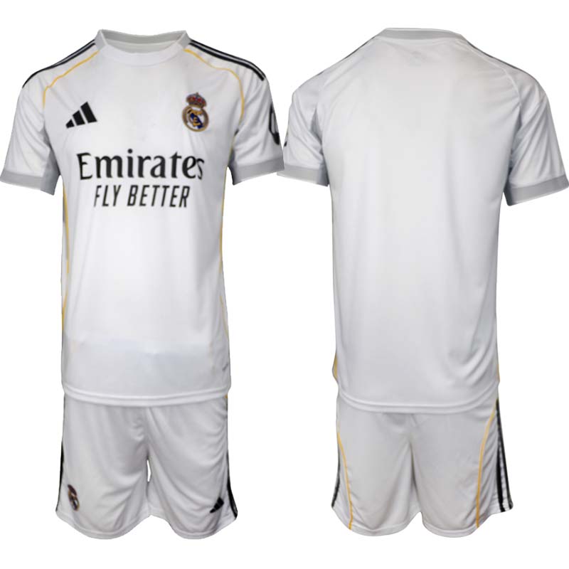Real Madrid Hemmaställ Herr 2025/26 Kortärmad Fotbollströja + Shorts 1 Real Madrid Hemmaställ Herr 2025/26 Kortärmad Fotbollströja + Shorts