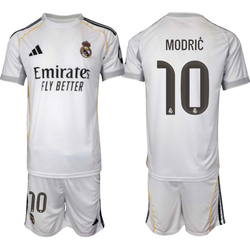 Real Madrid Hemmaställ Herr 2025/26 – Luka Modrić 10 – Kortärmad Fotbollströja + Shorts Real Madrid Hemmaställ Herr 2025/26 – Luka Modrić 10 – Kortärmad Fotbollströja + Shorts