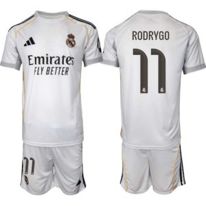 Real Madrid Hemmaställ Herr 2025/26 – Rodrygo 11 – Kortärmad Fotbollströja + Shorts