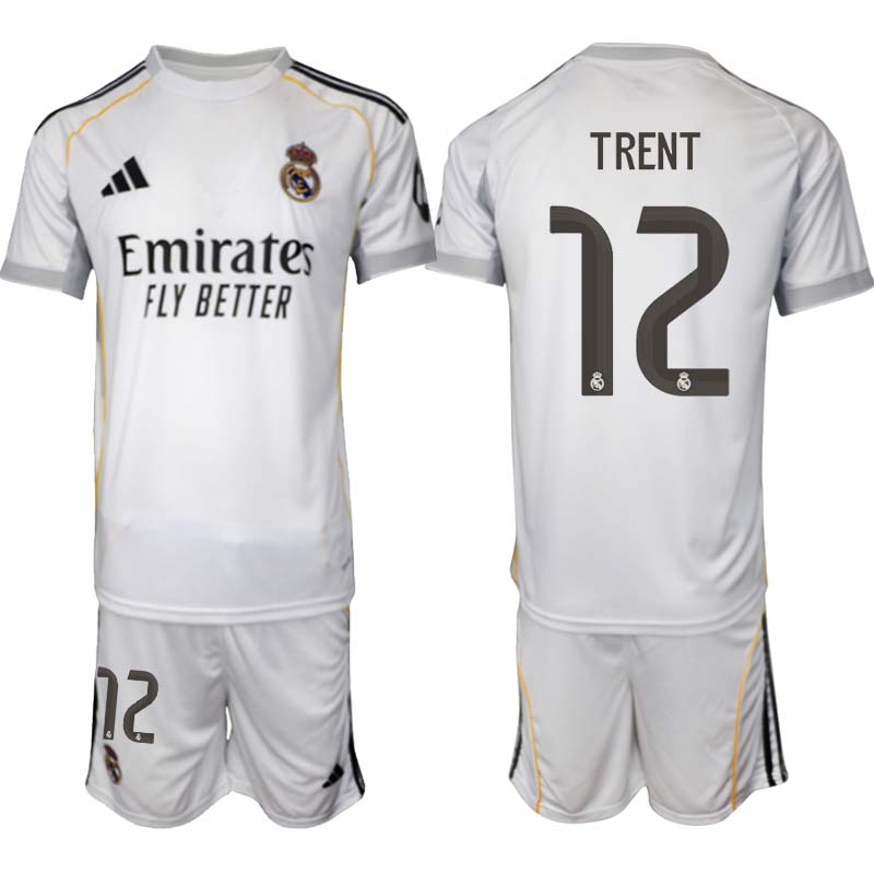 Real Madrid Hemmaställ Herr 2025/26 – Trent Alexander-Arnold 12 – Kortärmad Fotbollströja + Shorts 1 Real Madrid Hemmaställ Herr 2025/26 – Trent Alexander-Arnold 12 – Kortärmad Fotbollströja + Shorts