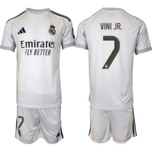 Real Madrid Hemmaställ Herr 2025/26 – Vinicius Junior 7 – Kortärmad Fotbollströja + Shorts
