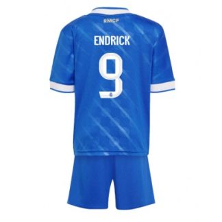 Real Madrid Tredjetröja 2025–26 Barn Set – Endrick #9 Kortärmad Fotbollströja med Shorts