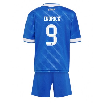 Real Madrid Barn Tredjeställ 2025/26 – Endrick 9 – Kortärmad Fotbollströja + Shorts 1 Real Madrid Tredjetröja 2025–26 Barn Set – Endrick #9 Kortärmad Fotbollströja med Shorts