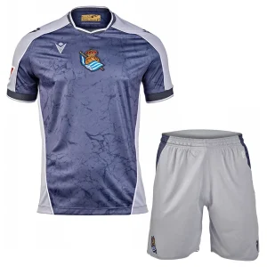 Real Sociedad Barn Bortaställ 2025/26 – Kortärmad Fotbollsställ med Shorts