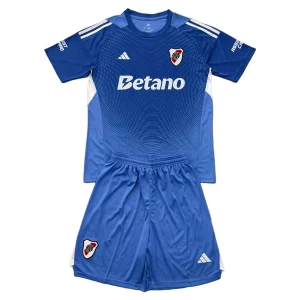 River Plate Barn Målvaktsställ 2025-26 Blå Kortärmad Fotbollsställ med Shorts
