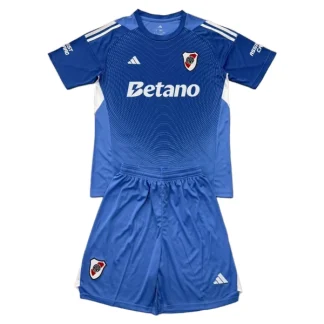 River Plate Barn Målvaktsställ 2025-26 Blå Kortärmad Fotbollsställ med Shorts