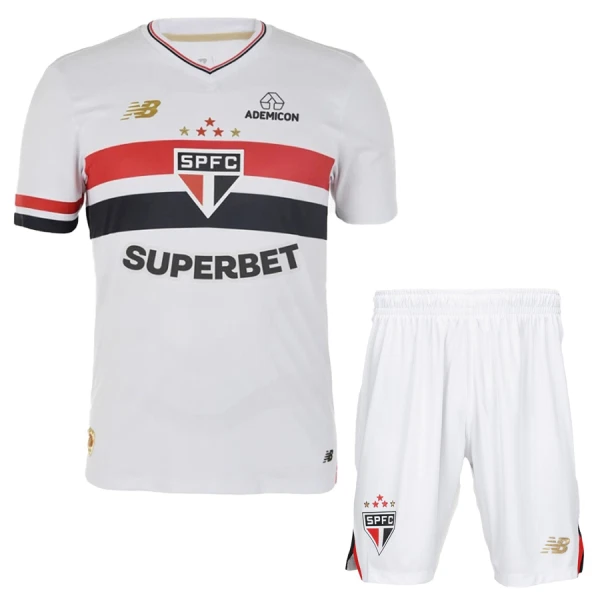 São Paulo FC Barn Hemmaställ 2025/26 – Kortärmad Fotbollströja + Shorts