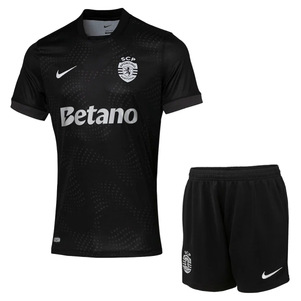 Sporting CP Barn Bortaställ 2025/26 – Kortärmad Fotbollsställ med Shorts