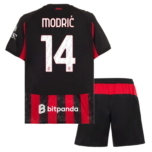 AC Milan Barn Hemmaställ 2025/26 – Luka Modrić 14 – Kortärmad Fotbollströja + Shorts 1 AC Milan Barn Hemmaställ 2025/26 – Luka Modrić 14 – Kortärmad Fotbollströja + Shorts