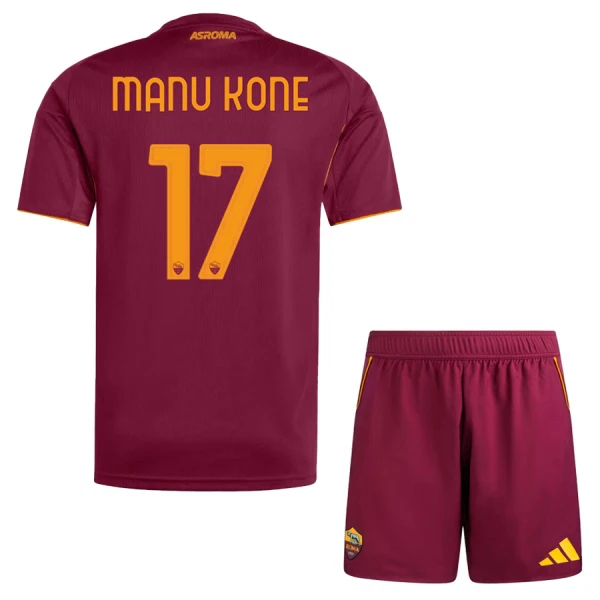 AS Roma Barn Hemmaställ 2025/26 – Manu Kone 17 – Kortärmad Fotbollströja + Shorts 1 AS Roma Barn Hemmaställ 2025/26 – Manu Kone 17 – Kortärmad Fotbollströja + Shorts