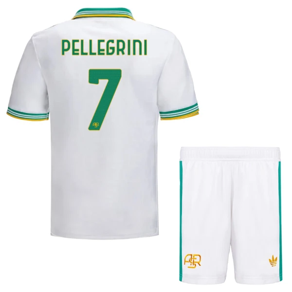 AS Roma Barn Tredjeställ 2025/26 – Lorenzo Pellegrini 7 – Kortärmad Fotbollströja + Shorts 1 AS Roma Barn Tredjeställ 2025/26 – Lorenzo Pellegrini 7 – Kortärmad Fotbollströja + Shorts