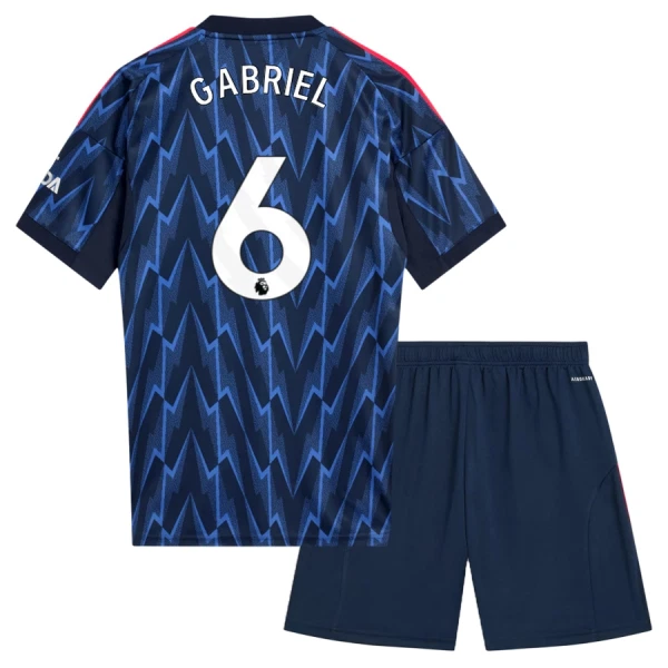 Arsenal Barn Bortaställ 2025/26 – Gabriel Magalhães 6 – Kortärmad Fotbollströja + Shorts 1 Arsenal Barn Bortaställ 2025/26 – Gabriel Magalhães 6 – Kortärmad Fotbollströja + Shorts