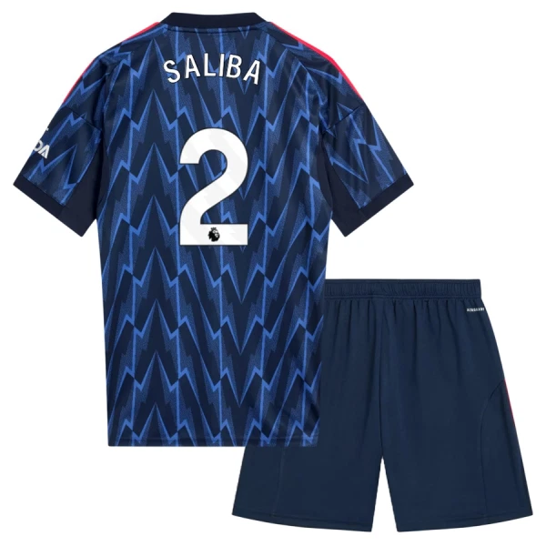 Arsenal Barn Bortaställ 2025/26 – William Saliba 2 – Kortärmad Fotbollströja + Shorts 1 Arsenal Barn Bortaställ 2025/26 – William Saliba 2 – Kortärmad Fotbollströja + Shorts