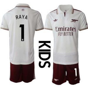 Arsenal Barn Tredjeställ 2025/26 David Raya 1 Kortärmad Tröja + Shorts
