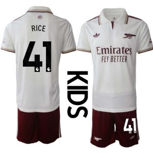 Arsenal Barn Tredjeställ 2025/26 Declan Rice 41 Kortärmad Tröja + Shorts