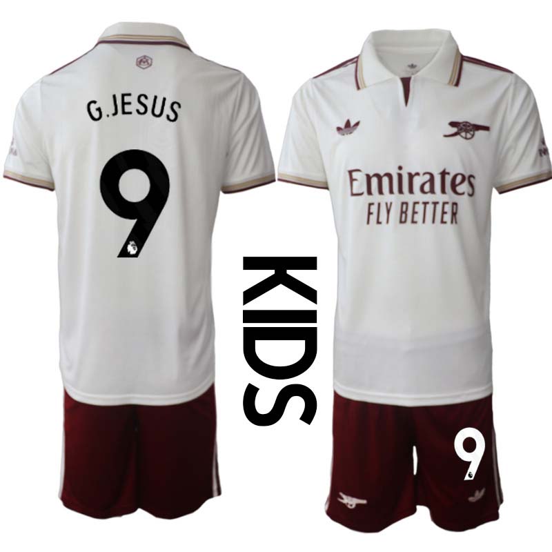 Arsenal Barn Tredjeställ 2025/26 Gabriel Jesus 9 Kortärmad Tröja + Shorts 1 Arsenal Barn Tredjeställ 2025/26 Gabriel Jesus 9 Kortärmad Tröja + Shorts